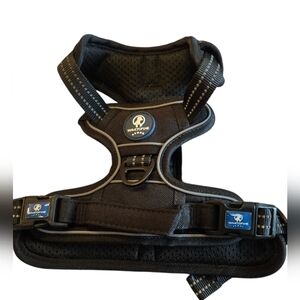 WALKTOFINE Dog Harness Fully Adjustable Black Size Small